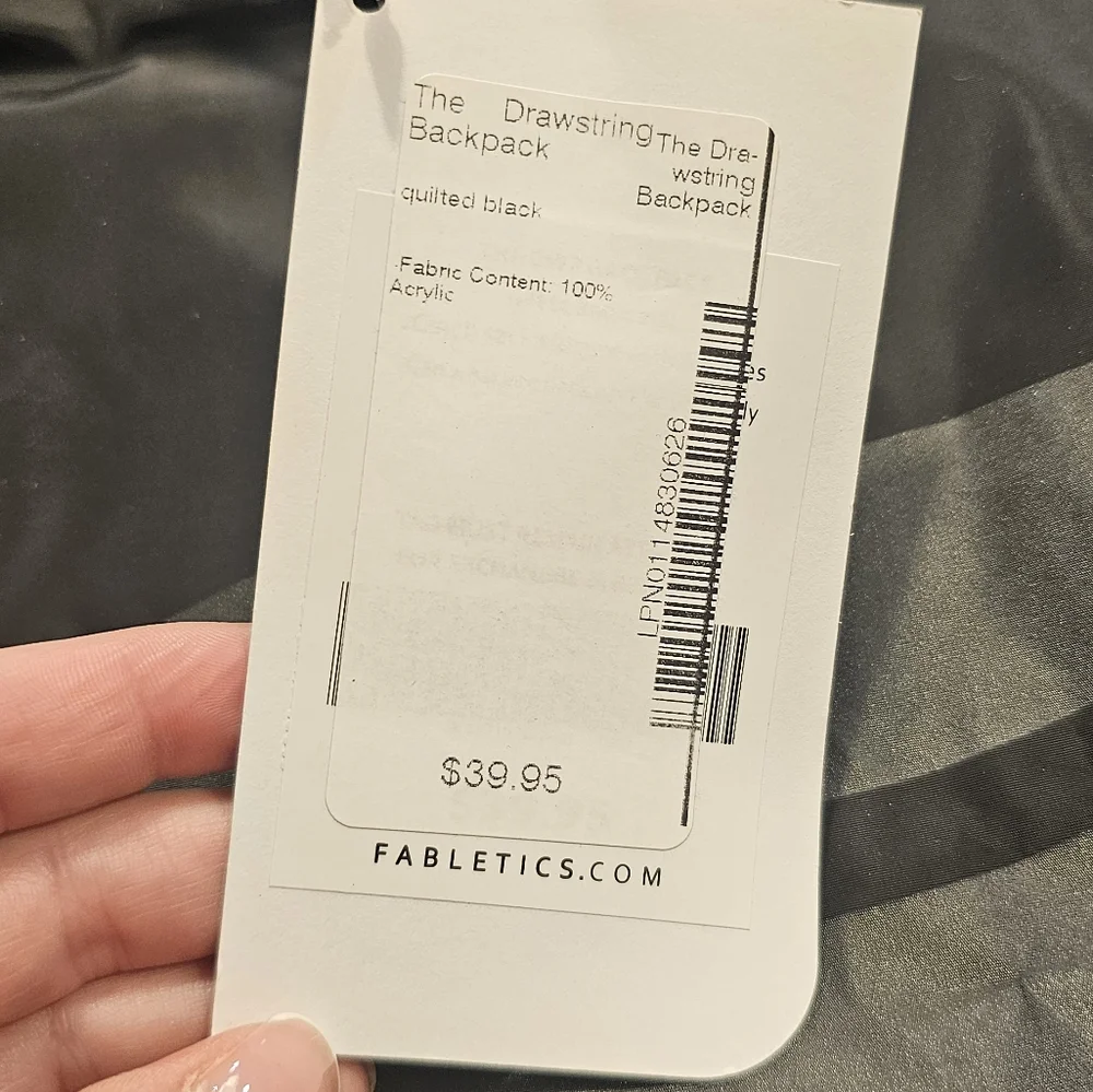 Fabletics Black Drawstring Backpack - Picture 6 of 9